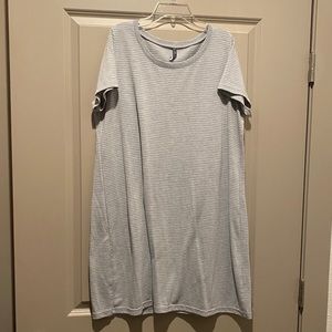 Grey and white striped tshirt dress